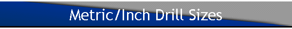 Metric/Inch Drill Sizes